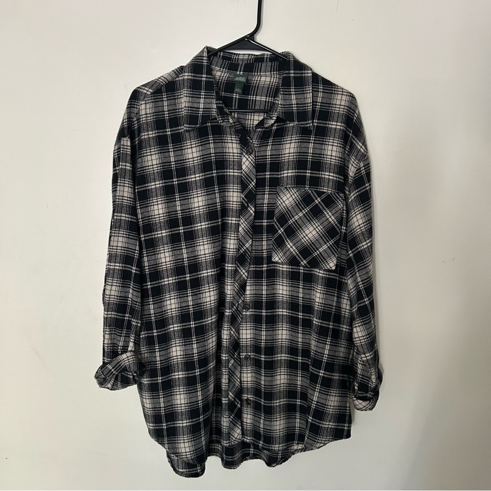 Wild Fable Black Plaid Flannel